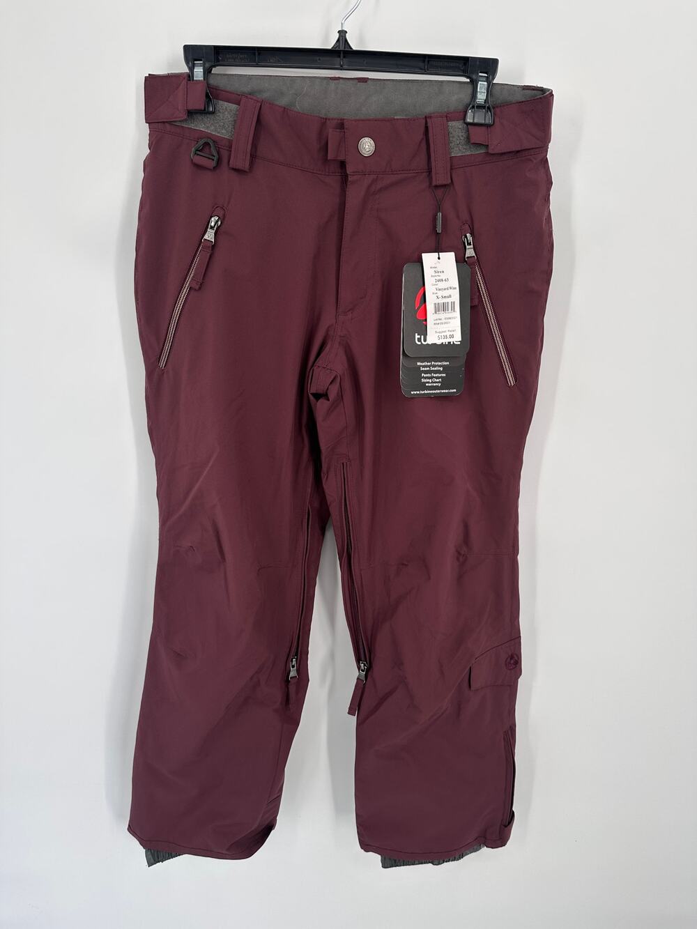 TURBINE NWT Women's Siren Snow Pants in Maroon // XS